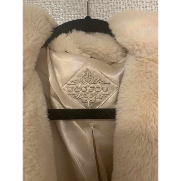 VINTAGE Jou Jou Cozy Faux White Fur Collar Jacket - Picture 8 of 10